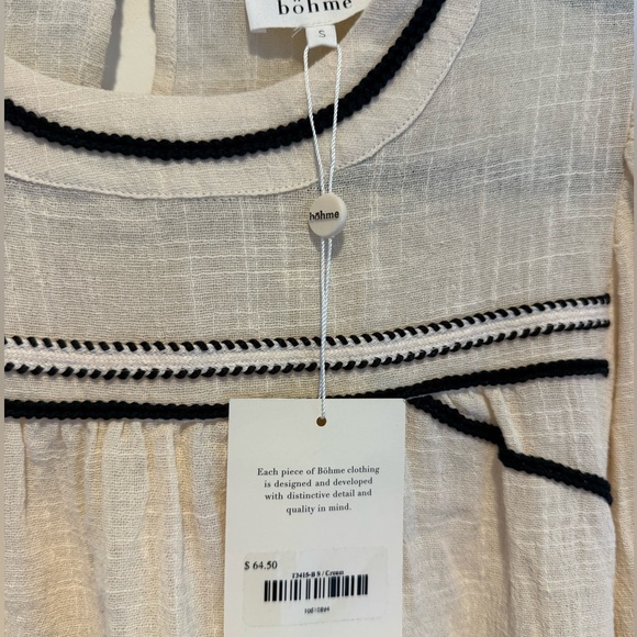Bohme Cream Blouse with Black Detailing - Picture 2 of 3